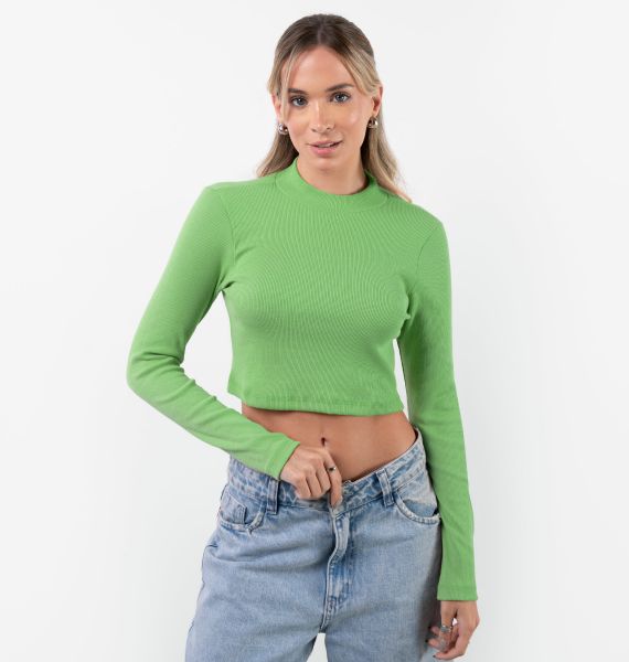 Blusa Cropped Meia Gola