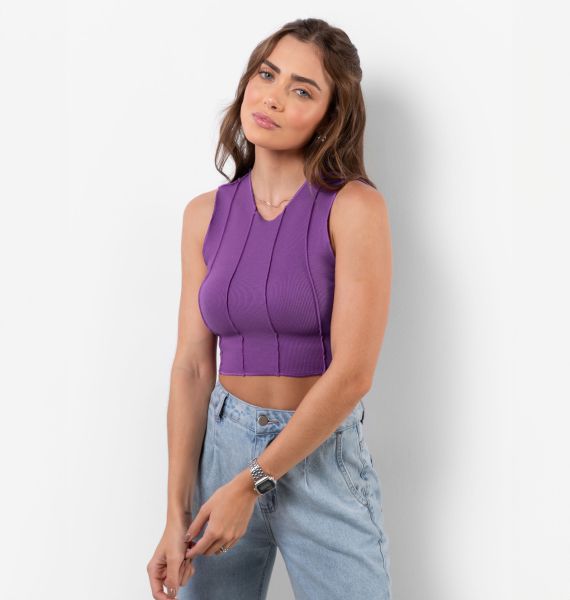 Regata Cropped Costura Aparente