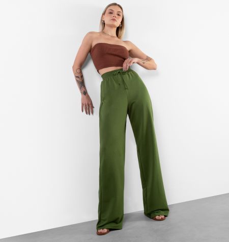 Calça Pantalona Barra A Fio