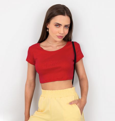 Blusa Cropped Em Ribana