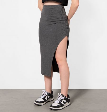 Saia Midi Com Detalhe Franzido